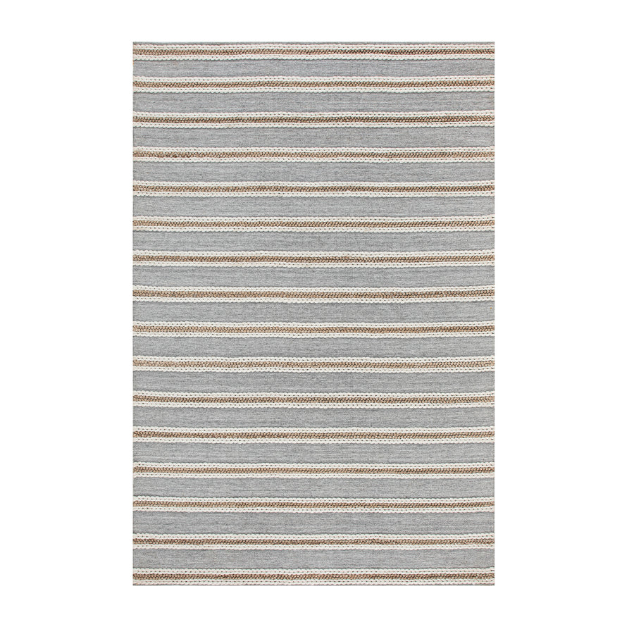 Villa Stripe Indoor Outdoor Handwoven Grey Rug