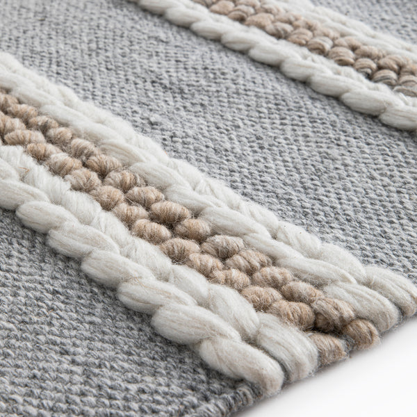 Villa Stripe Indoor Outdoor Handwoven Grey Rug