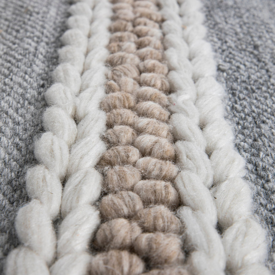 Villa Stripe Indoor Outdoor Handwoven Grey Rug