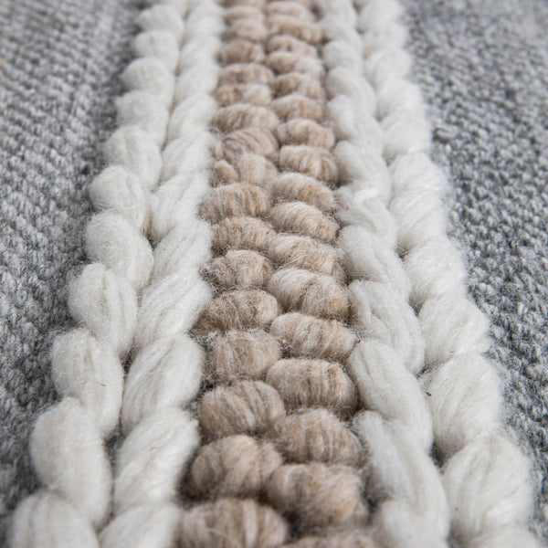 Villa Stripe Indoor Outdoor Handwoven Grey Rug