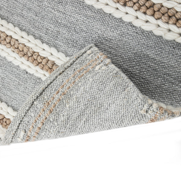 Villa Stripe Indoor Outdoor Handwoven Grey Rug