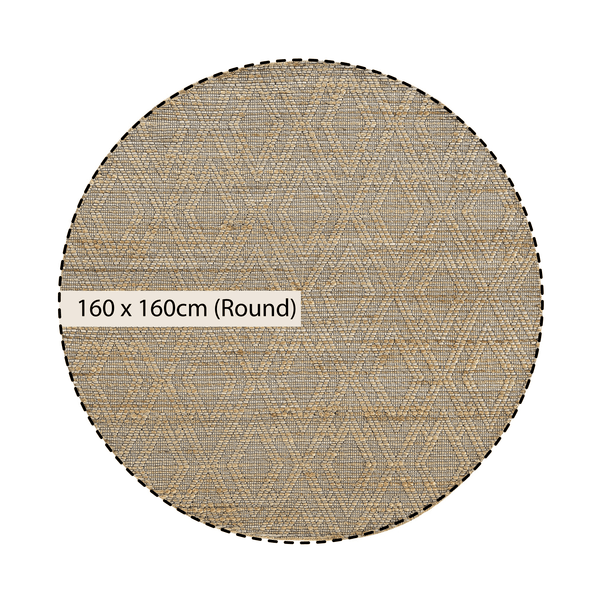 Cambria Wool and Jute Handwoven Patterned Round Rug