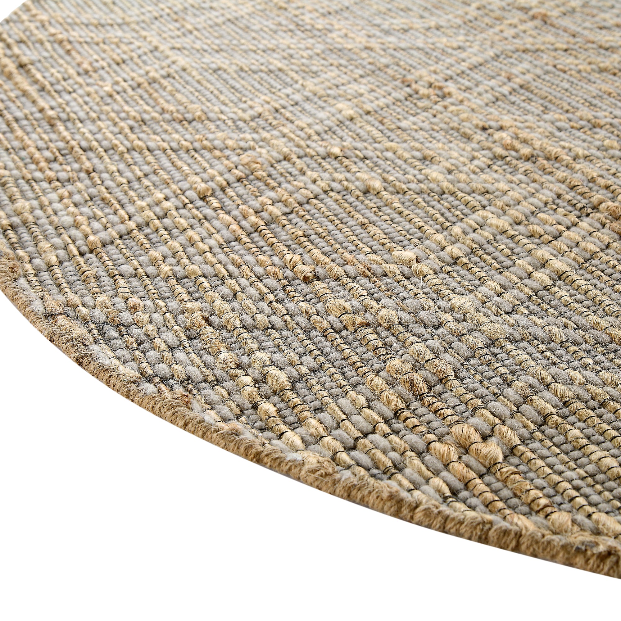 Cambria Wool and Jute Handwoven Patterned Round Rug | daals