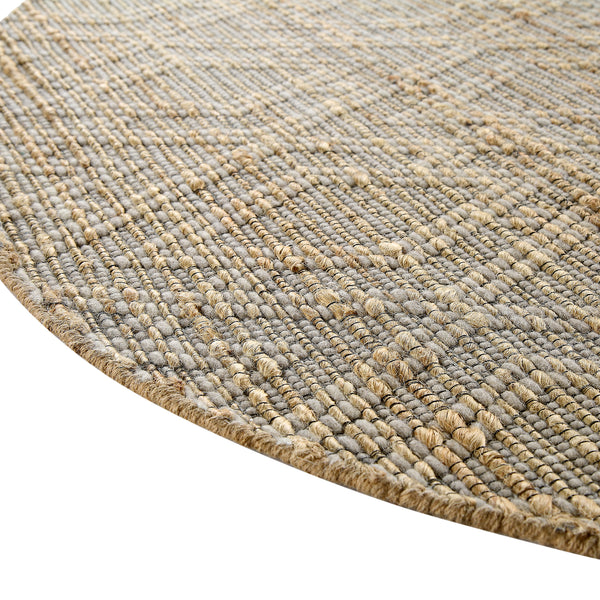 Cambria Wool and Jute Handwoven Patterned Round Rug