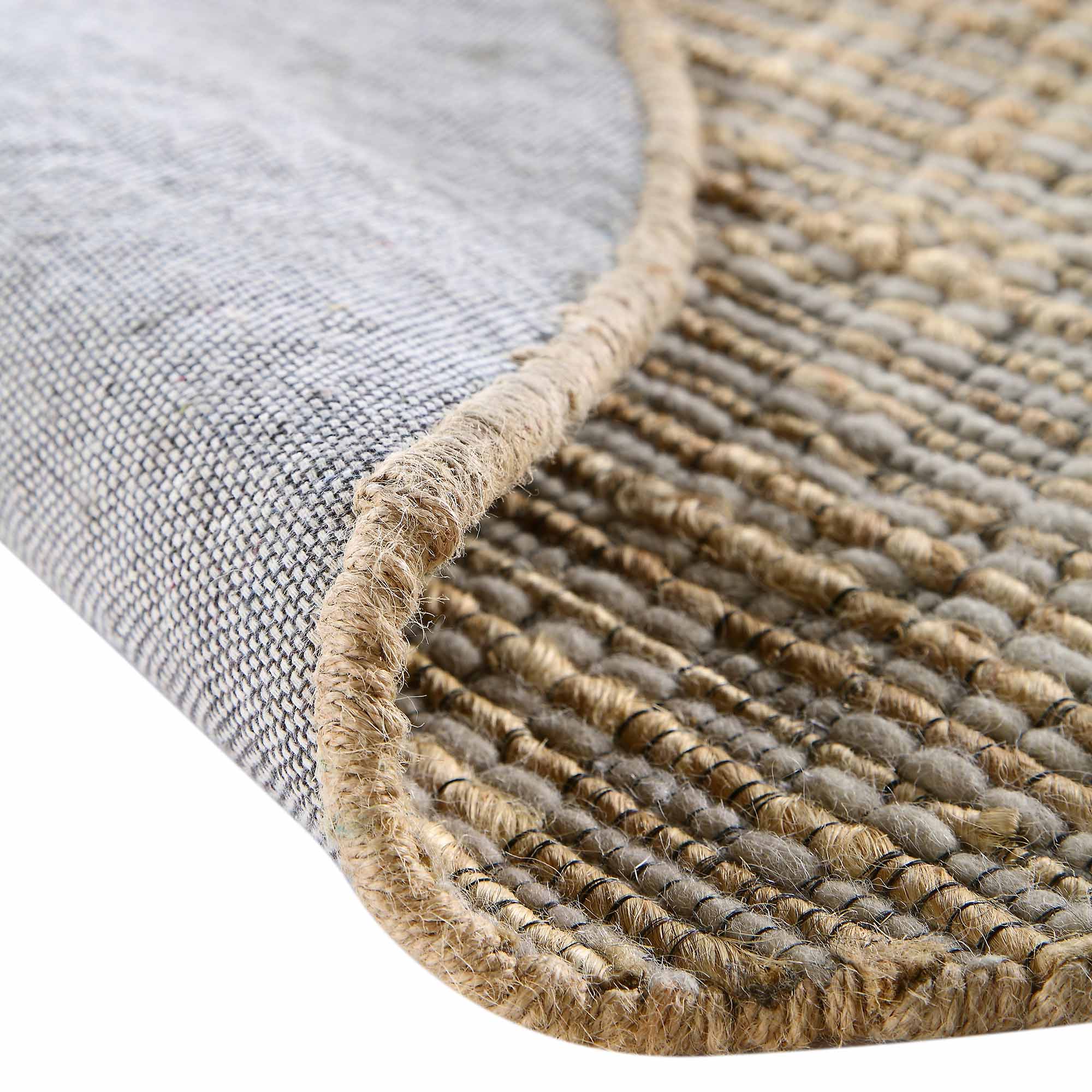 Cambria Wool and Jute Handwoven Patterned Round Rug | daals