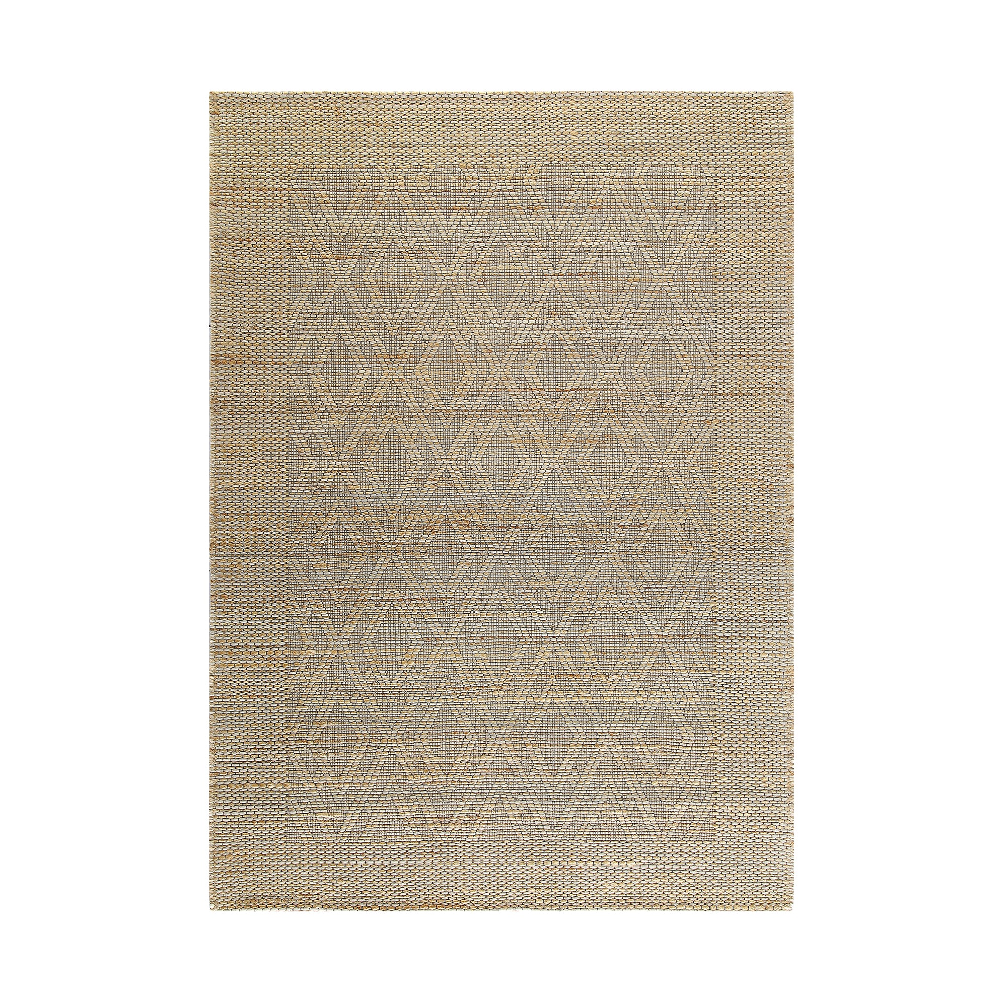 Cambria Wool and Jute Handwoven Patterned Rectangular Rug | daals