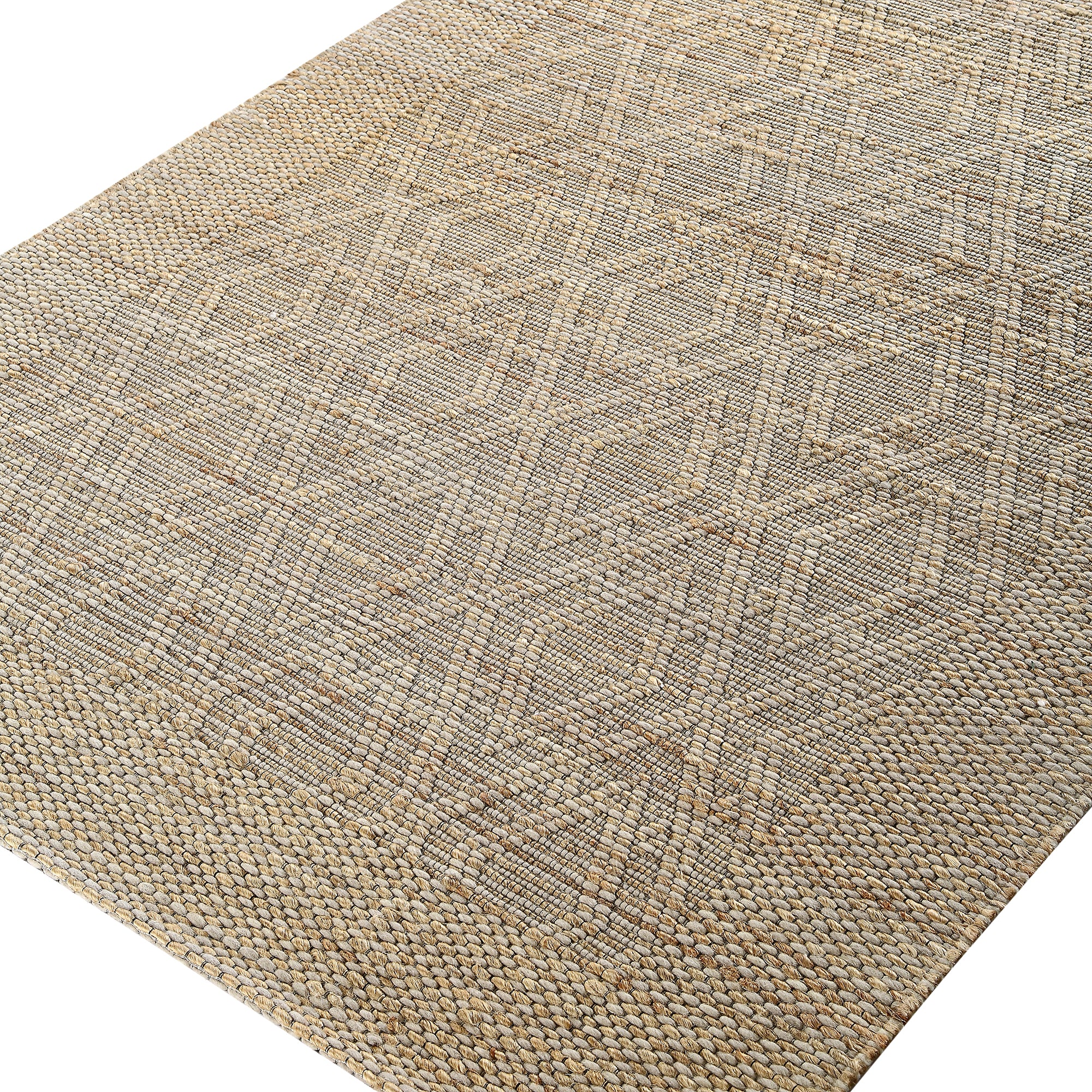 Cambria Wool and Jute Handwoven Patterned Rectangular Rug | daals