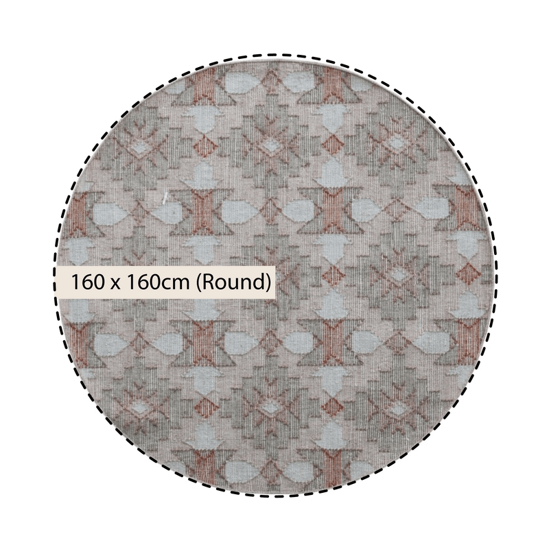 Yasmin Kilim Pink Handwoven Wool & Jute Round Rug