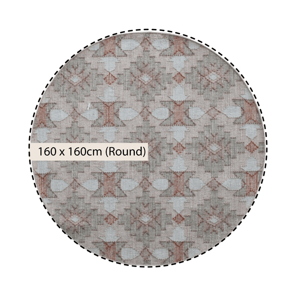 Yasmin Kilim Pink Handwoven Wool & Jute Round Rug