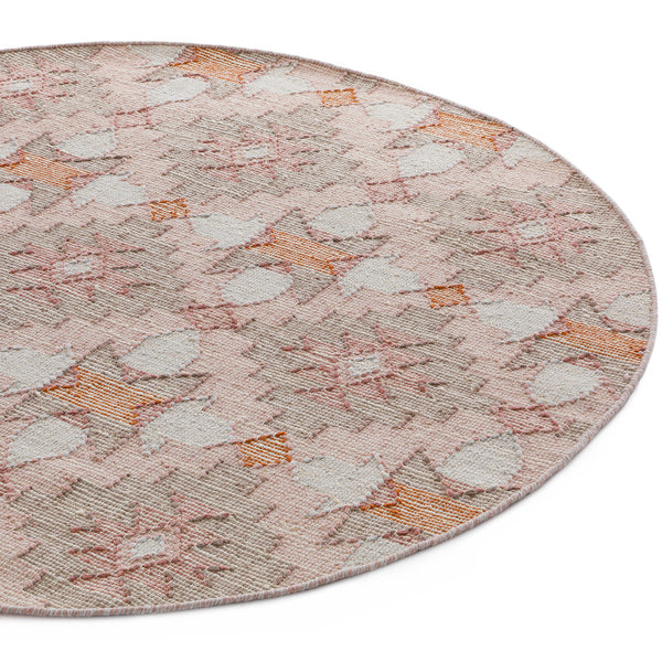Yasmin Kilim Pink Handwoven Wool & Jute Round Rug