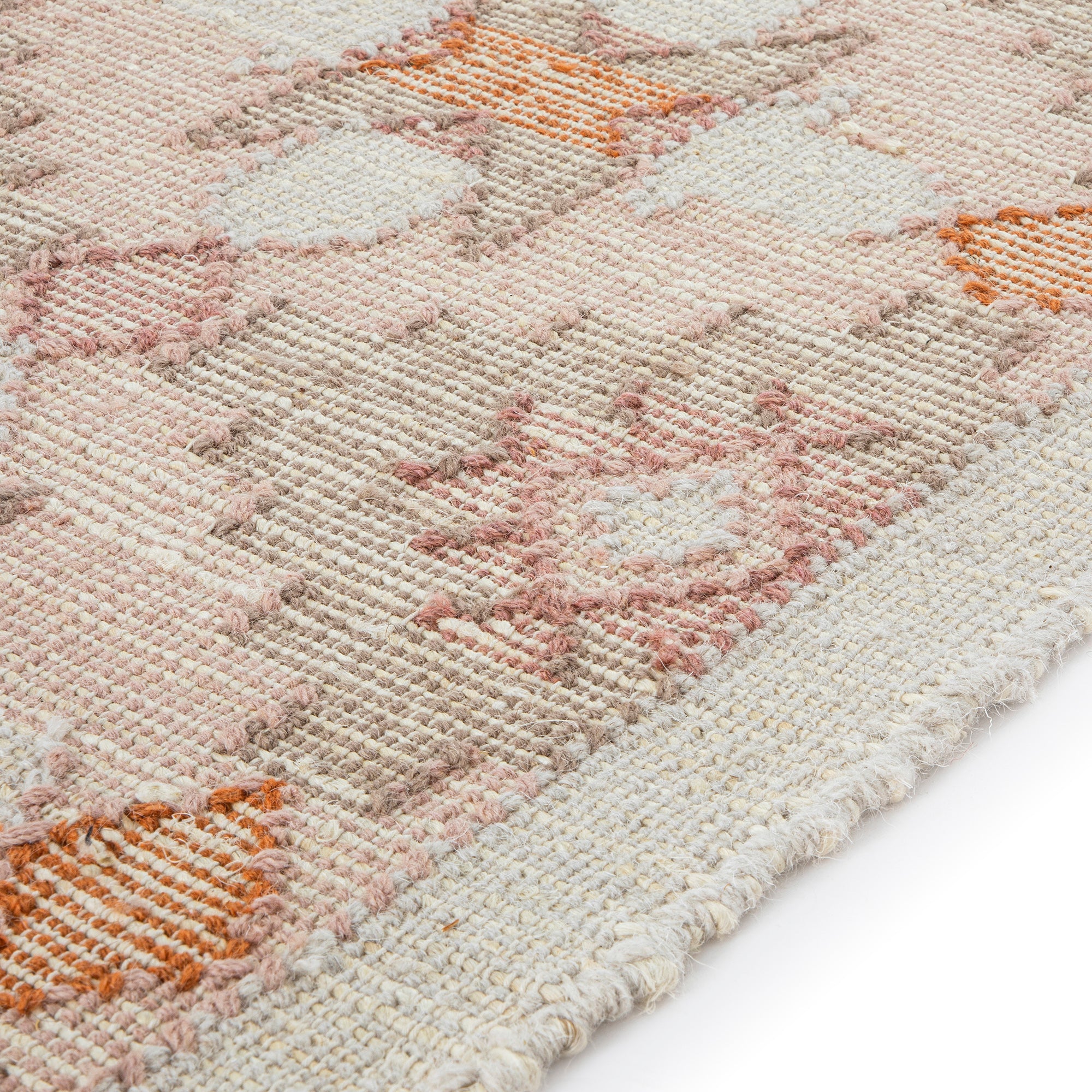 Daals Design Rugs Yasmin Kilim Pink Handwoven Wool & Jute Rug | daals