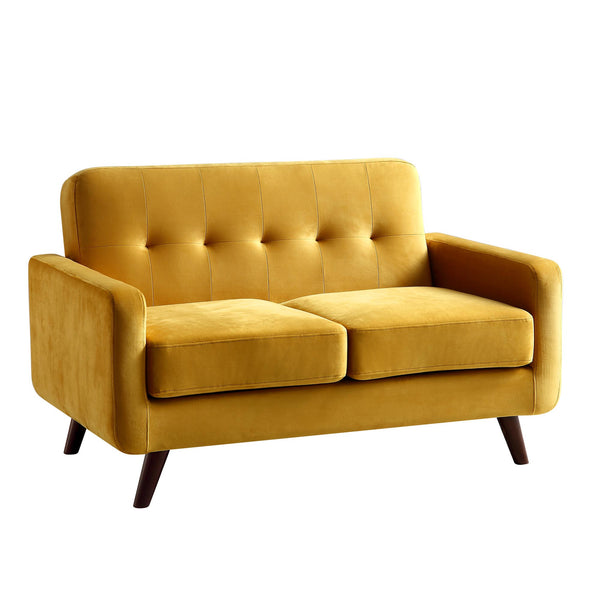 Clarence 2-Seater Sofa in Mustard Yellow Velvet