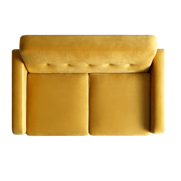 Clarence 2-Seater Sofa in Mustard Yellow Velvet
