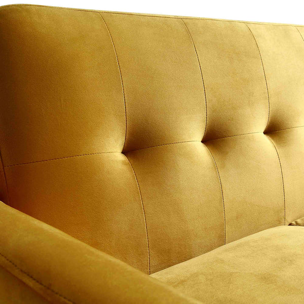 Clarence 2-Seater Sofa in Mustard Yellow Velvet