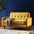 Clarence 2 - Seater Sofa in Mustard Yellow Velvet - daals