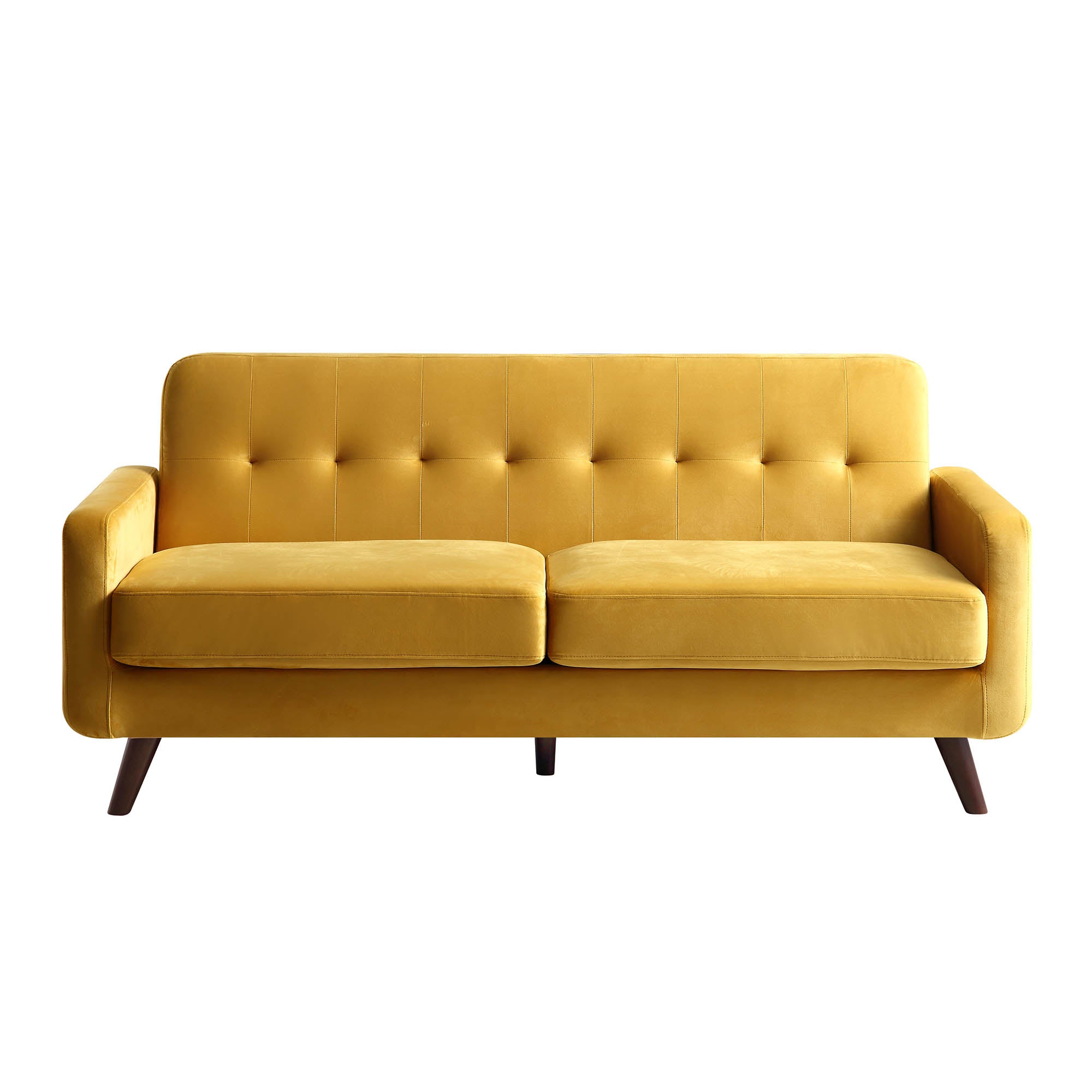 Clarence 3-Seater Sofa in Mustard Yellow Velvet