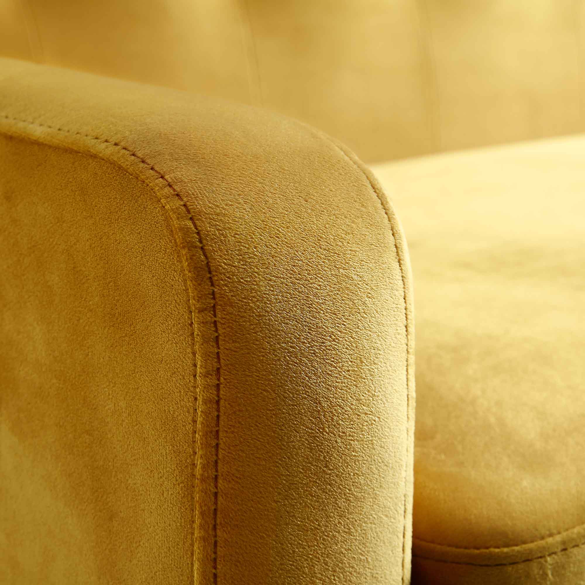 Clarence 3-Seater Sofa in Mustard Yellow Velvet