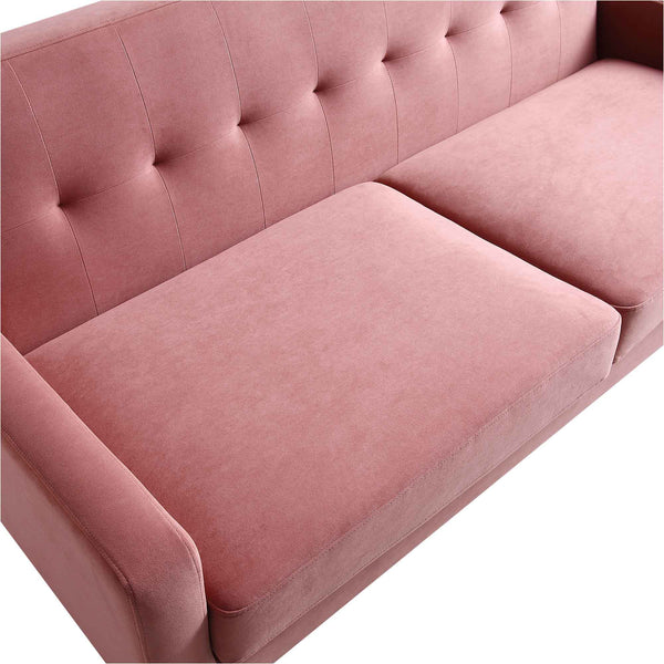 Clarence 3-Seater Sofa in Blush Pink Velvet