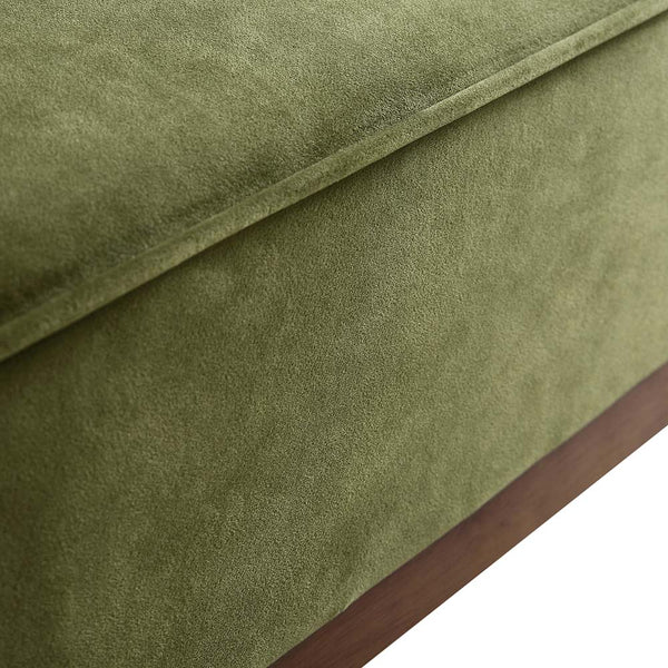 Pienza Cane Sofa Bed, Moss Green Velvet with Walnut Frame