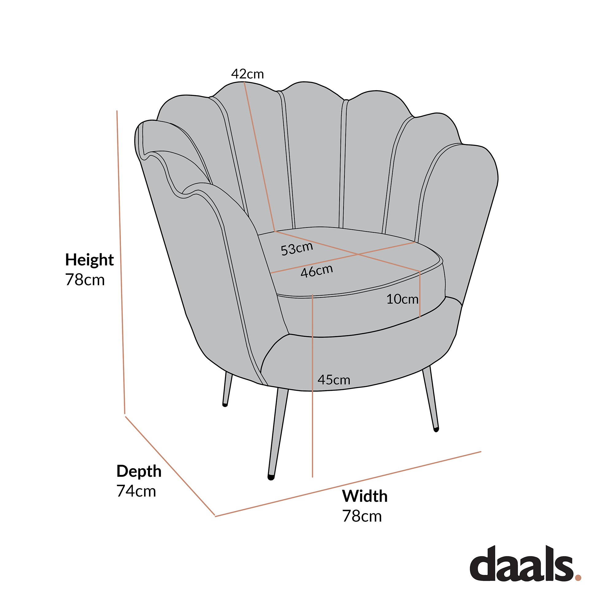 Hepburn Accent Chair in Pink Velvet