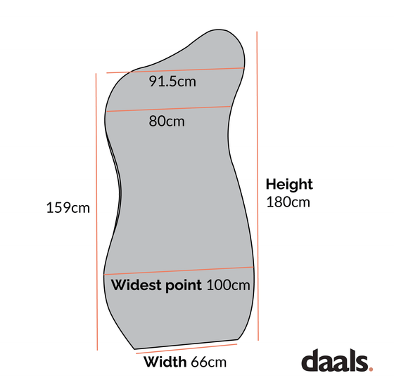 Bala Irregular Shaped Frameless Extra Large Full Length Pond Mirror 180 x 100 cm