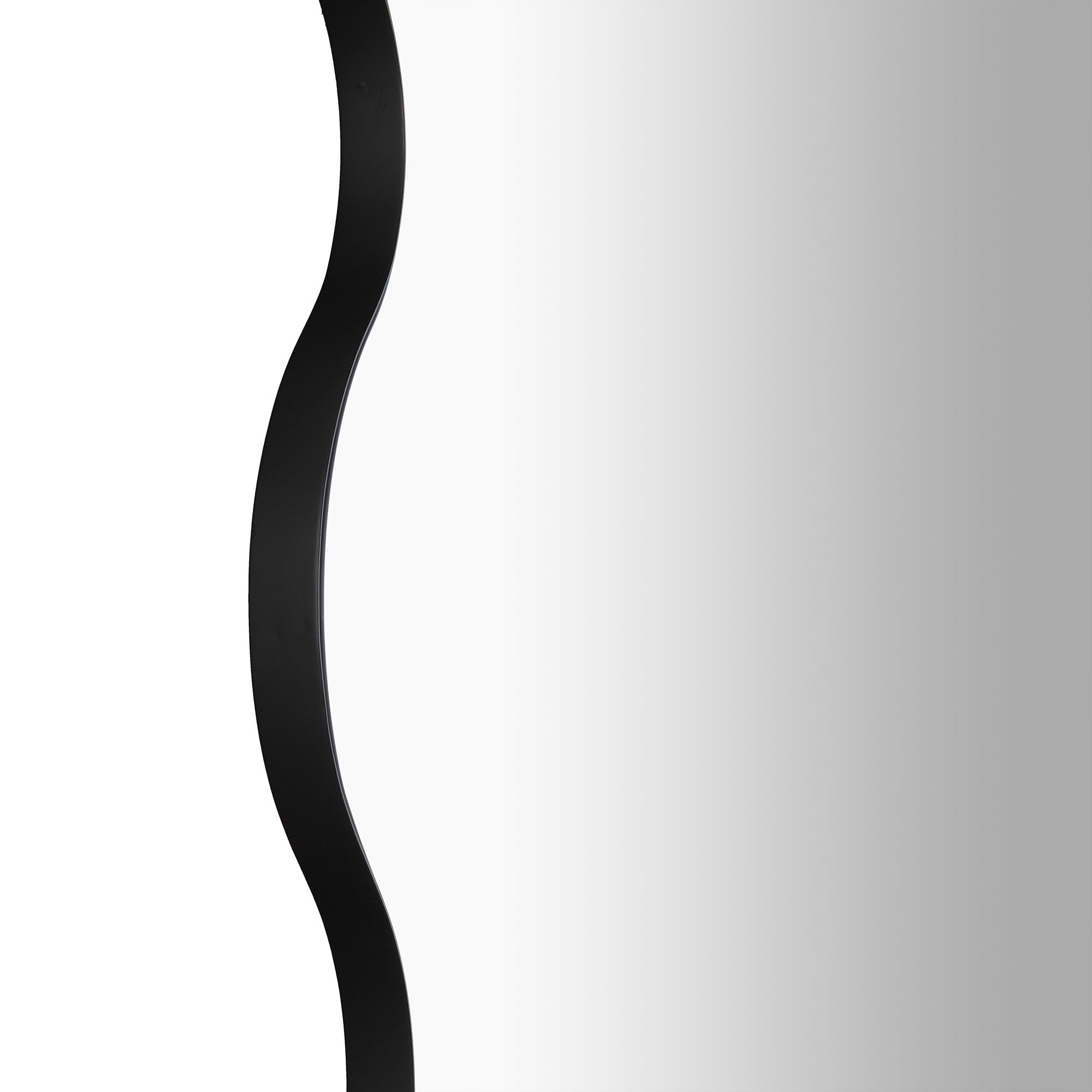 Luisa Wavy Curved Full length Mirror 180 x 110 cm, Black