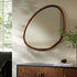Edo Irregular Pebble Wall Wooden Mirror 100 x 76 cm, Walnut - daals