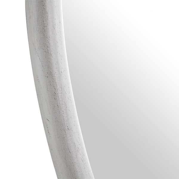 Edo Irregular Pebble Wall Wooden Mirror 100 x 76 cm, Washed White