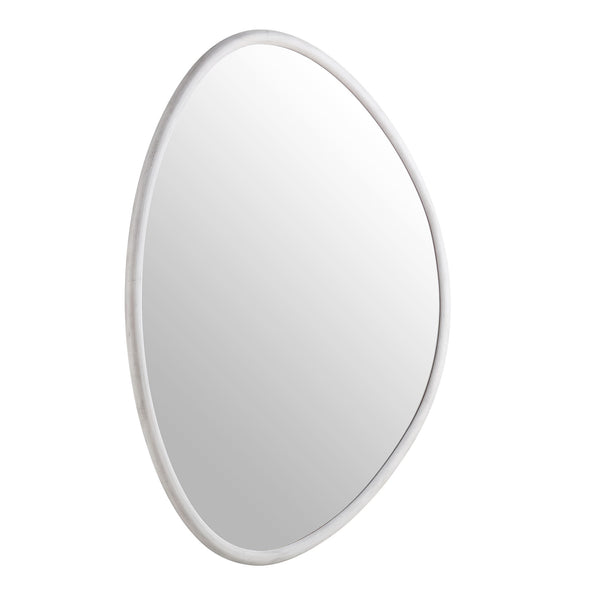 Edo Irregular Pebble Large Wooden Mirror 160 x 120 cm, Washed White