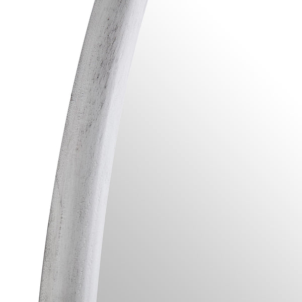 Edo Irregular Pebble Large Wooden Mirror 160 x 120 cm, Washed White