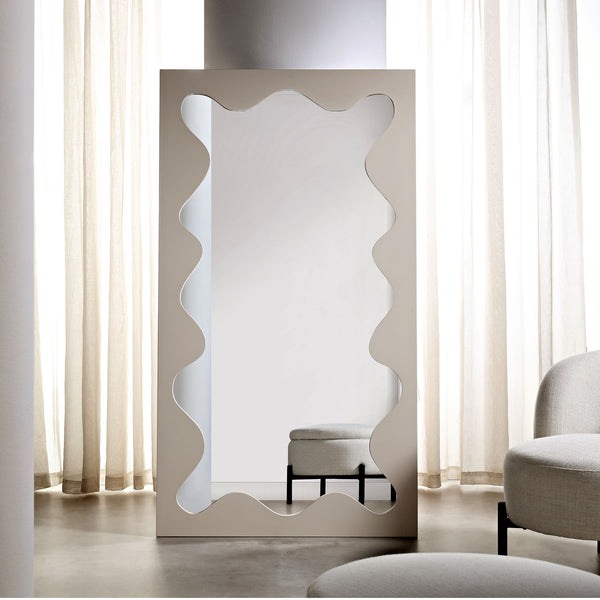 Destin Wave Mirror 180 x 100 cm, Taupe Gloss