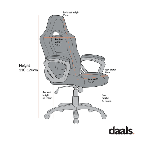 DaAls Racing Sport Swivel Office Chair in Black & White