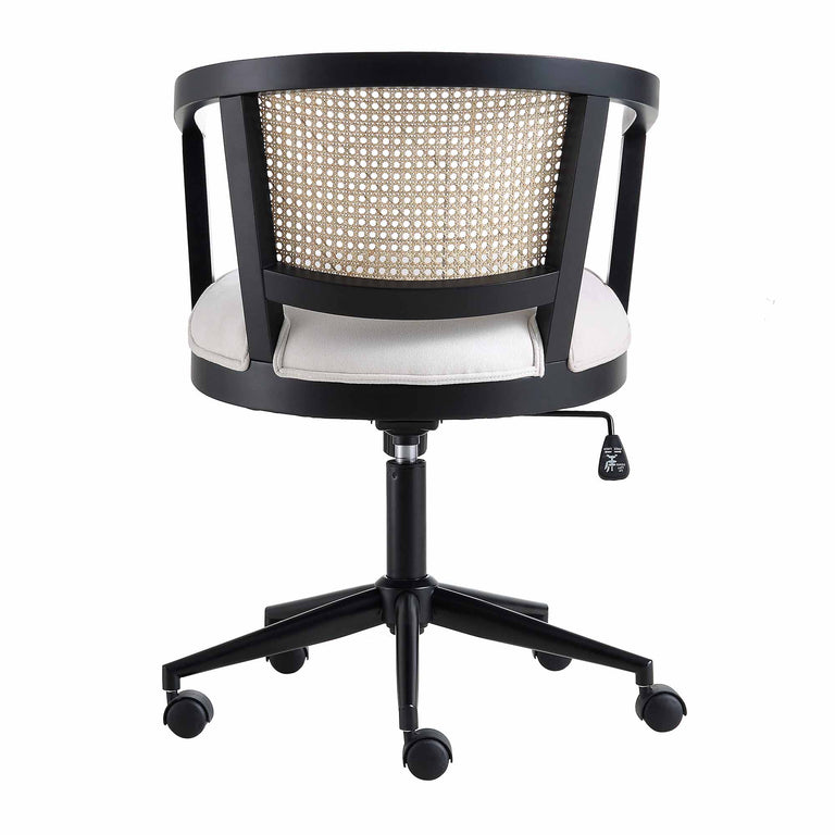Lucia Natural Cane Swivel Desk Chair daals
