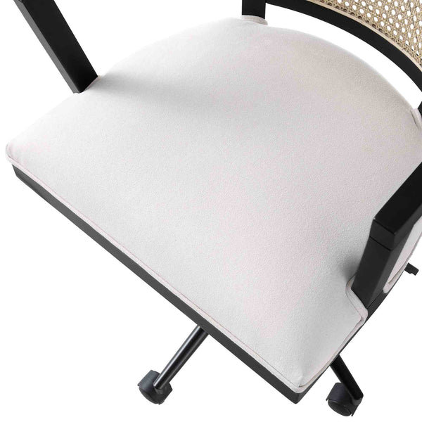 Lucia Natural Cane Swivel Desk Chair