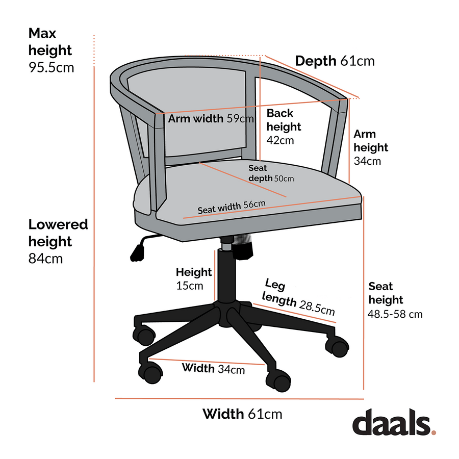 Lucia Natural Cane Swivel Desk Chair, Silver Oak