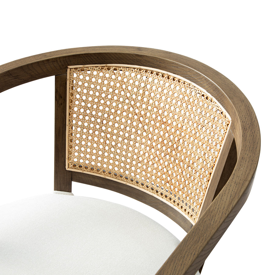 Lucia Natural Cane Swivel Desk Chair, Silver Oak