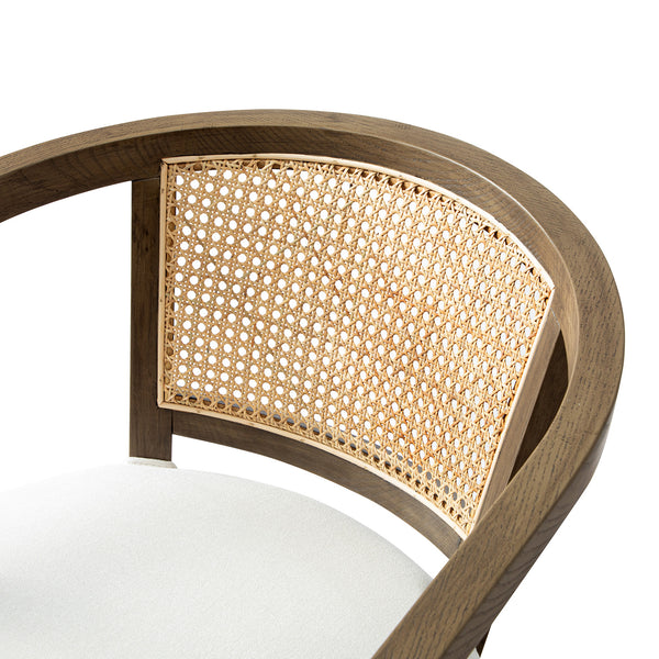 Lucia Natural Cane Swivel Desk Chair, Silver Oak