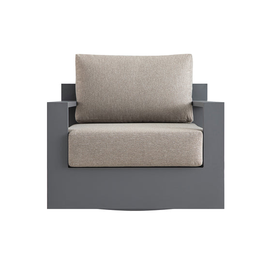 Jardin Aluminium Outdoor Swivel Armchair, Granite
