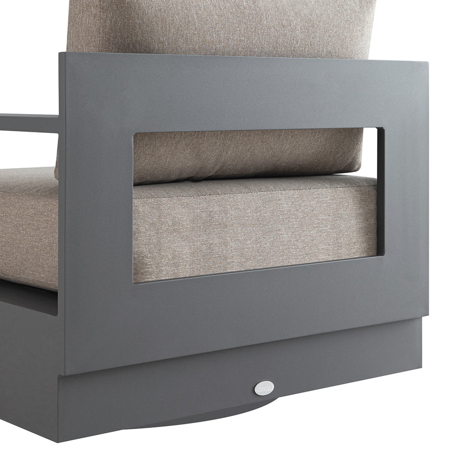 Jardin Aluminium Outdoor Swivel Armchair, Granite