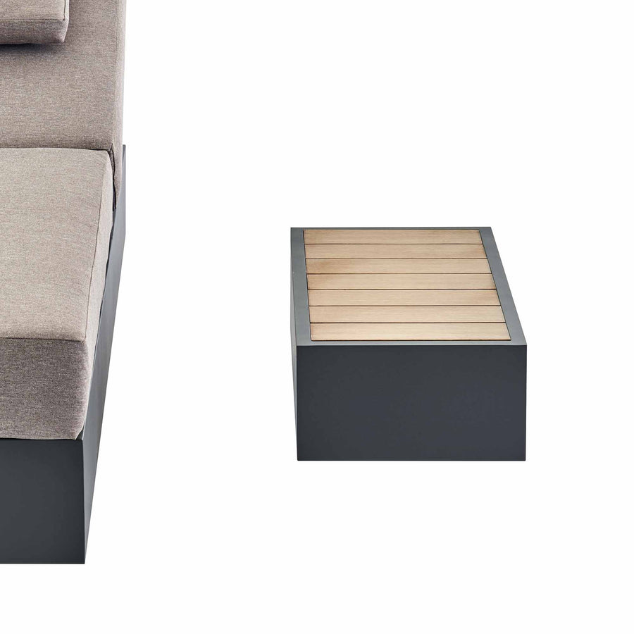 Jardin Aluminium Outdoor Side Table, Granite - daals