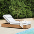 Jardin Aluminium Outdoor Sun Lounger, Natural with Blue Stripes - daals