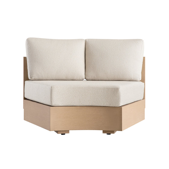 Jardin Aluminium Outdoor Modular 1-Piece Curved Sofa, Natural