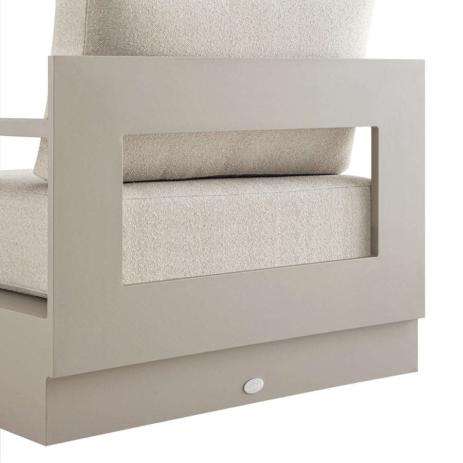 Jardin Aluminium Outdoor Swivel Armchair, Pumice