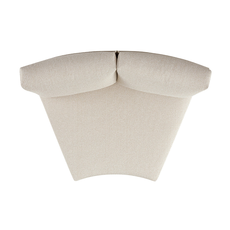Jardin Aluminium Outdoor Modular 1-Piece Curved Sofa, Pumice