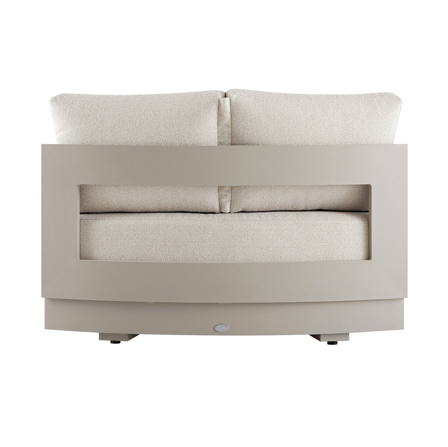 Jardin Aluminium Outdoor Modular 1-Piece Curved Sofa, Pumice