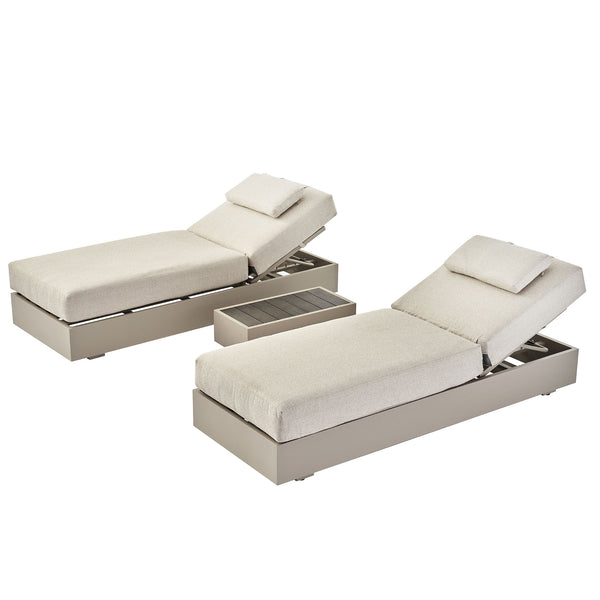 Jardin Aluminium Outdoor Sun Lounger Set, Pumice