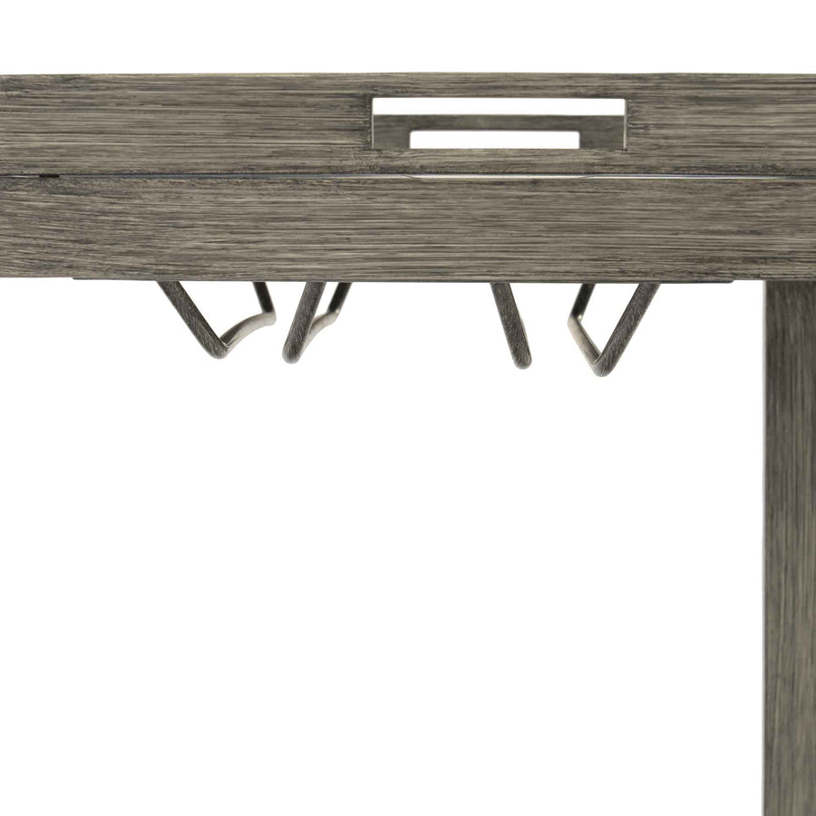 Montrose Aluminium Outdoor Bar Cart, Brushed Silver Oak