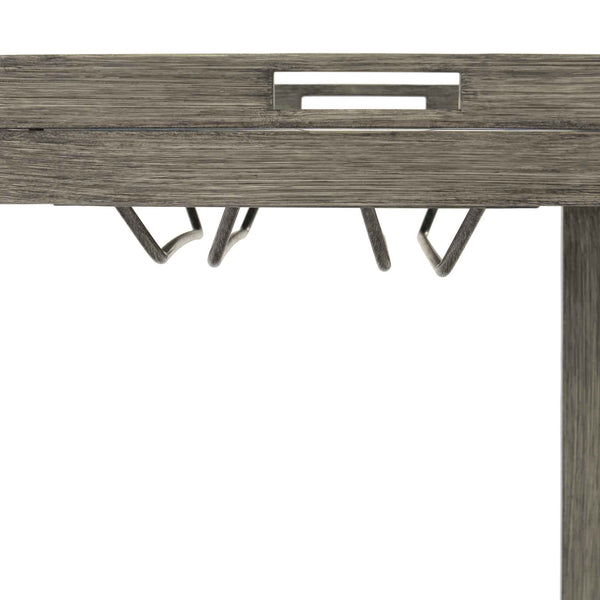 Montrose Aluminium Outdoor Bar Cart, Brushed Silver Oak