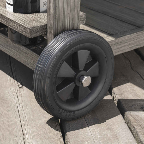 Montrose Aluminium Outdoor Bar Cart, Brushed Silver Oak