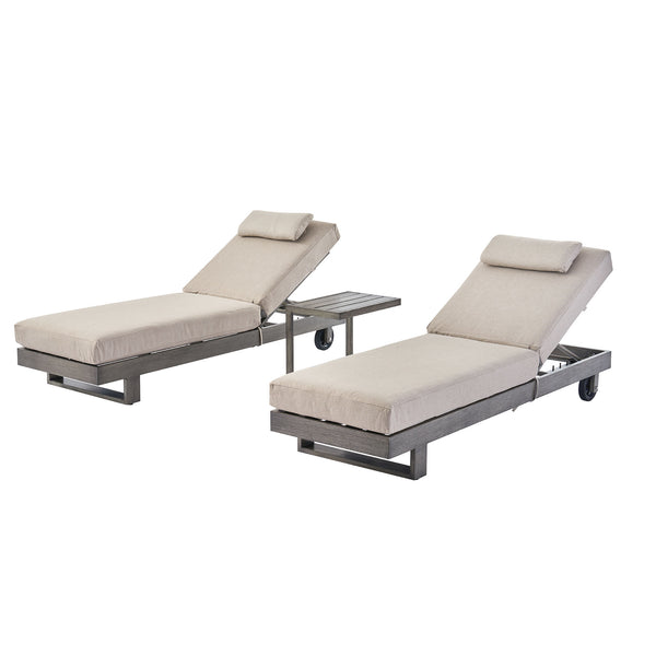 Montrose Aluminium Outdoor Sun Lounger Set, Brushed Silver Oak